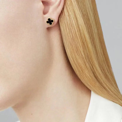 [BloomBling]CLOVER MINI 9.5MM BLACK MOP EARRINGS