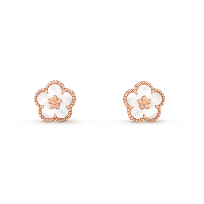 [BloomBling]LUCKY PINK GOLD WHITE MOP EARRINGS