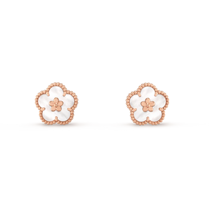 [BloomBling]LUCKY PINK GOLD WHITE MOP EARRINGS