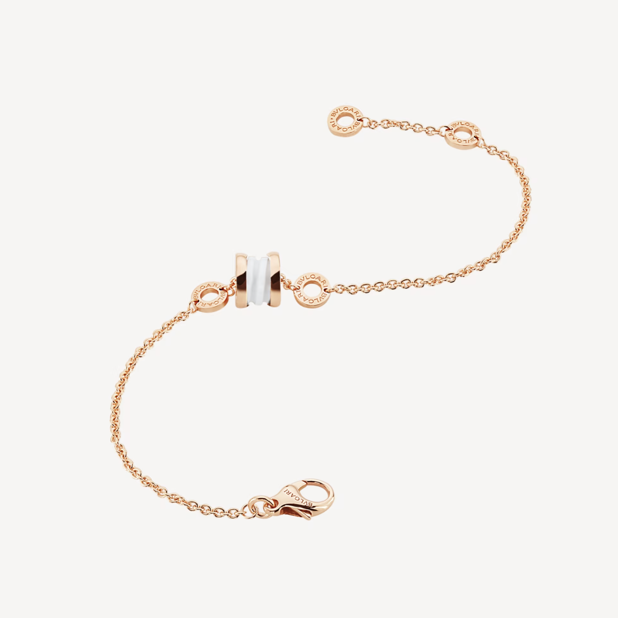 [BloomBling]ZERO 1 SOFT PINK GOLD AND WHITE CERAMIC BRACELET