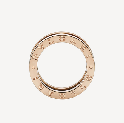 [BloomBling]ZERO 1 TWO-BAND LOOPS AND BLACK CERAMIC PINK GOLD RING