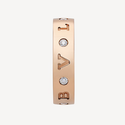 [BloomBling]ZERO 1 ESSENTIAL PINK GOLD BAND WITH DIAMONDS RING