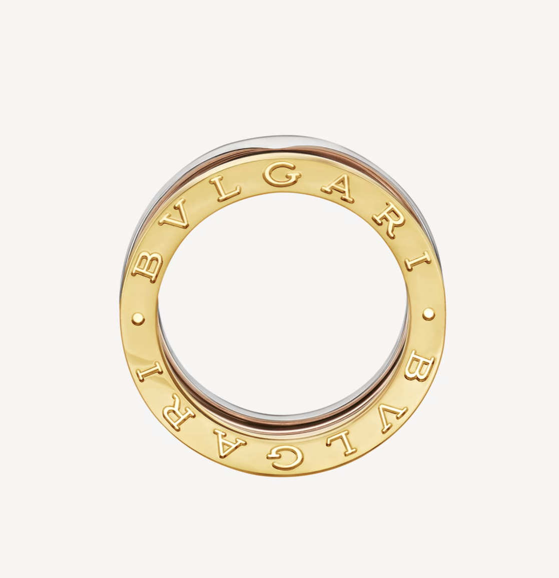 [BloomBling]ZERO 1 THREE-BAND ROSE WHITE AND YELLOW RING