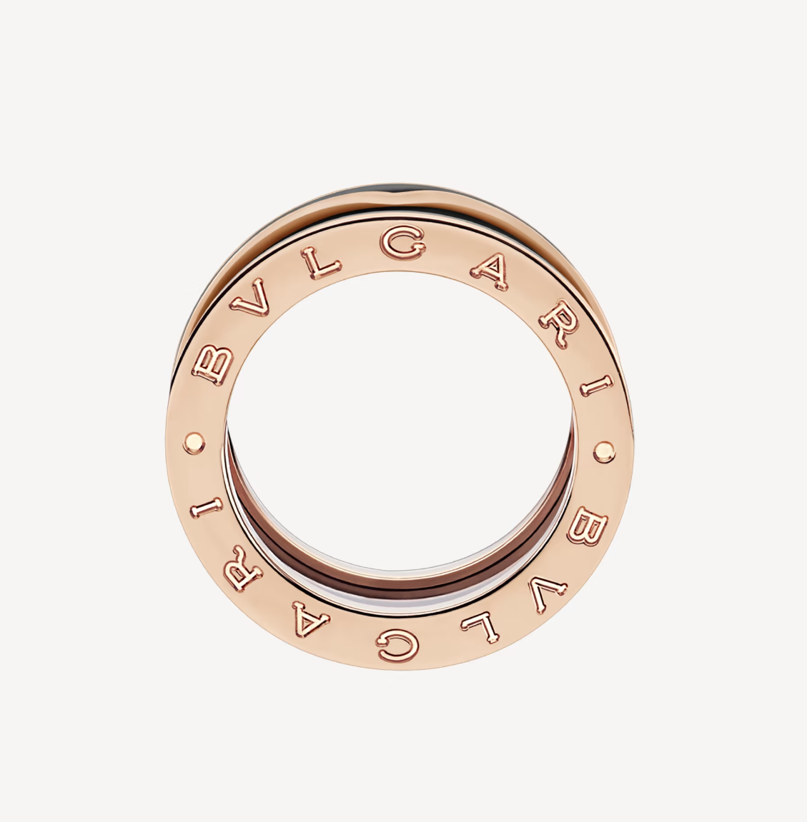 [BloomBling]ZERO 1 TWO-BAND WITH MATTE BLACK CERAMIC PINK GOLD RING