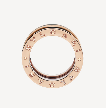 [BloomBling]ZERO 1 TWO-BAND WITH MATTE BLACK CERAMIC PINK GOLD RING