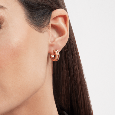 [BloomBling]ZERO 1 ROCK GOLD EARRINGS WITH STUDDED SPIRAL AND PAVED DIAMONDS