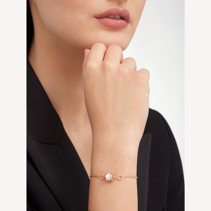 [BloomBling]ZERO 1 SOFT PINK GOLD AND WHITE CERAMIC BRACELET