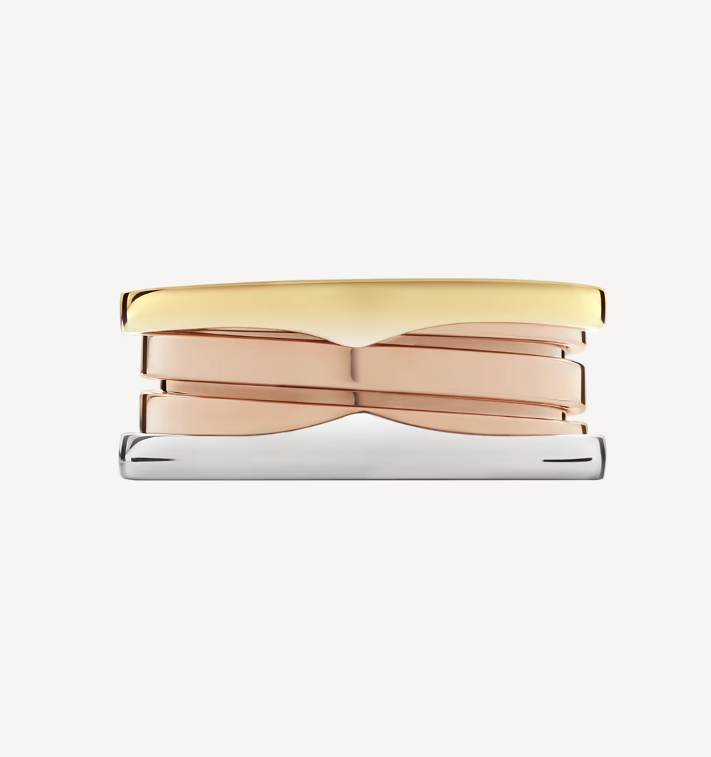 [BloomBling]ZERO 1 THREE-BAND ROSE WHITE AND YELLOW RING