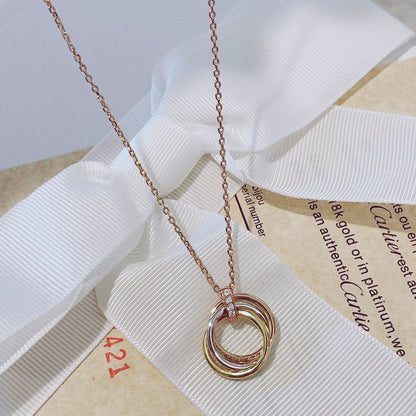[BloomBling]TRINITY NECKLACE GOLD  DIAMONDS