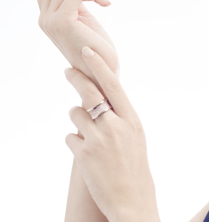 [BloomBling]ZERO 1 WITH PAVED DIAMONDS ON THE SPIRAL RING