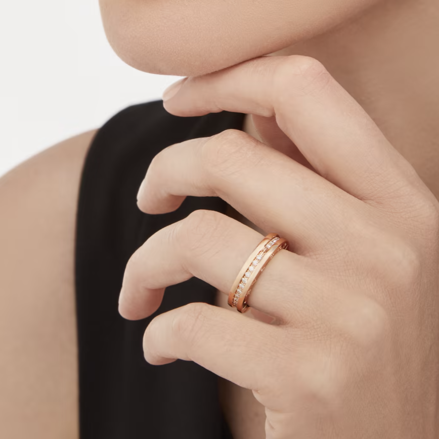 [BloomBling]ZERO 1 ONE-BAND PAVED DIAMONDS ON THE SPIRAL RING