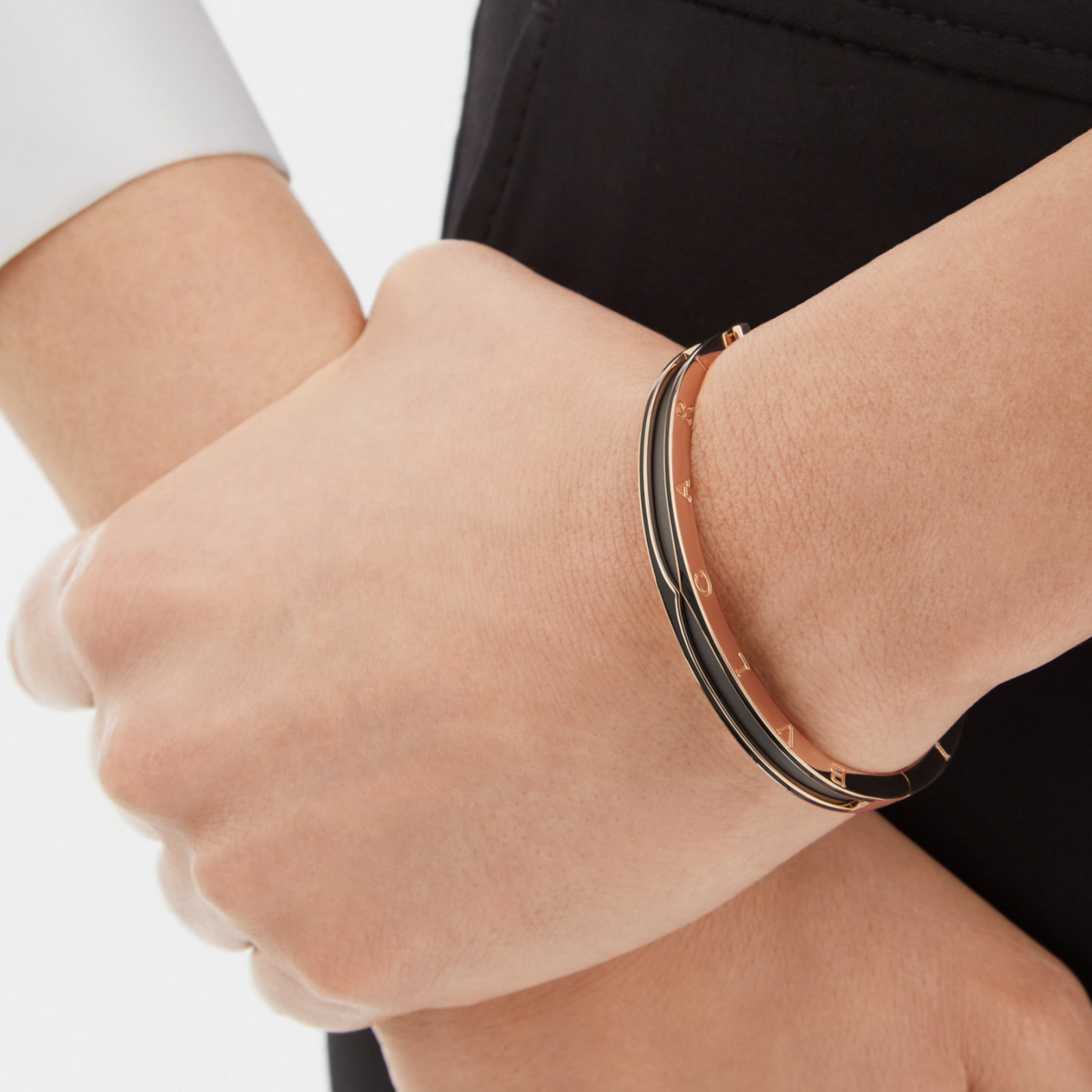 [BloomBling]ZERO 1 PINK GOLD WITH MATTE BLACK CERAMIC BRACELET
