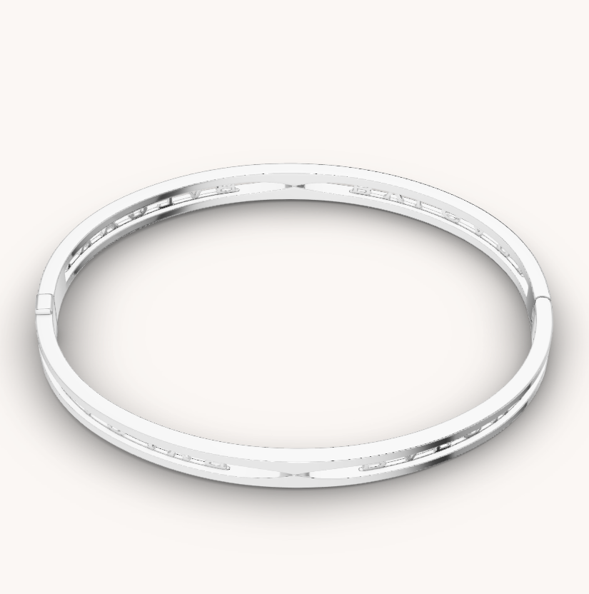 [BloomBling]ZERO 1 SPIRAL LOGO SILVER BRACELET