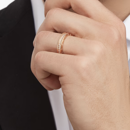 [BloomBling]ZERO 1 ONE-BAND PAVED DIAMONDS ON THE SPIRAL RING