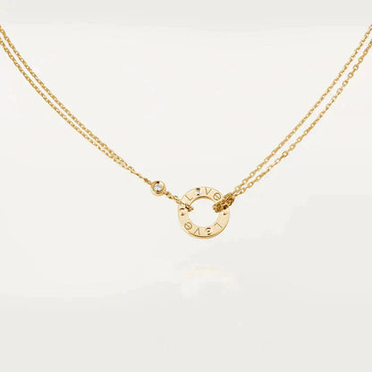[BloomBling]LOVE NECKLACE 16MM 2 DIAMONDS