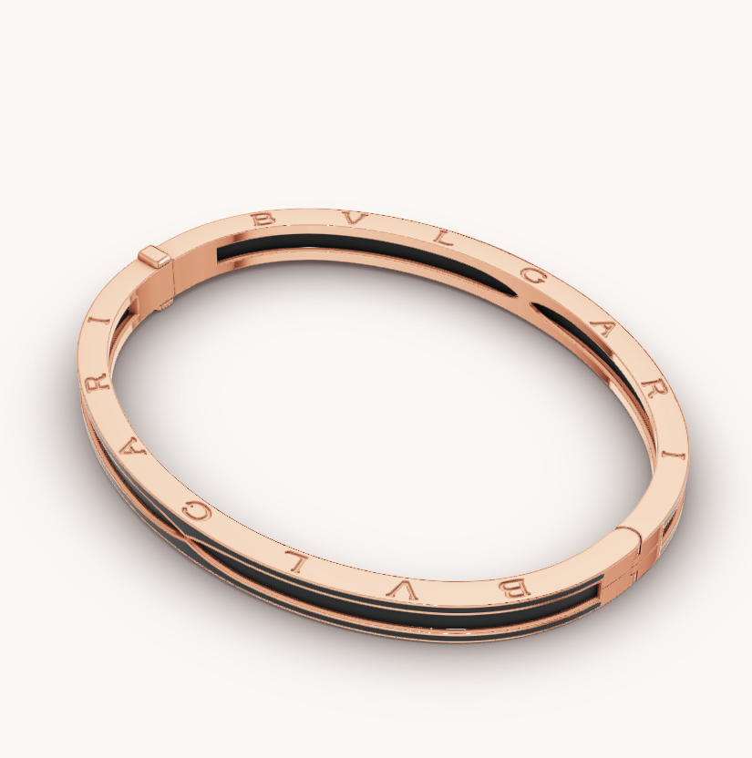 [BloomBling]ZERO 1 PINK GOLD WITH MATTE BLACK CERAMIC BRACELET