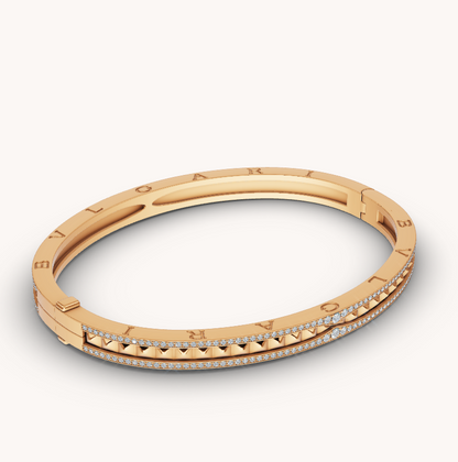 [BloomBling]ZERO 1 SPIRAL AND PAVED DIAMOND GOLD BRACELET