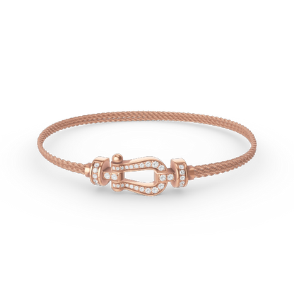 [BloomBling]FORCE SMALL HORSESHOE  DIAMOND CHAIN ROPE BRACELET