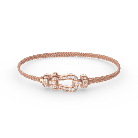 [BloomBling]FORCE SMALL HORSESHOE  DIAMOND CHAIN ROPE BRACELET
