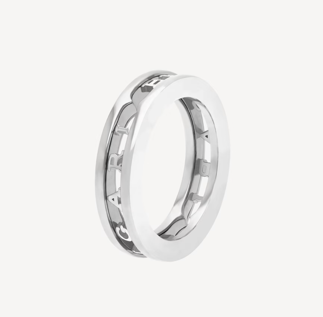 [BloomBling]ZERO 1 ONE-BAND WITH OPENWORK LOGO SPIRAL RING