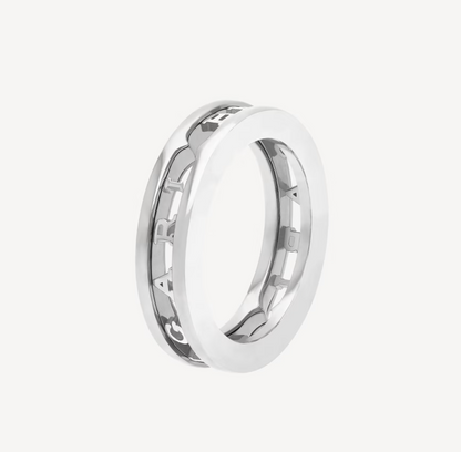 [BloomBling]ZERO 1 ONE-BAND WITH OPENWORK LOGO SPIRAL RING