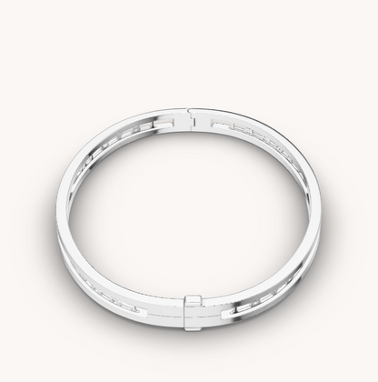 [BloomBling]ZERO 1 SPIRAL LOGO SILVER BRACELET