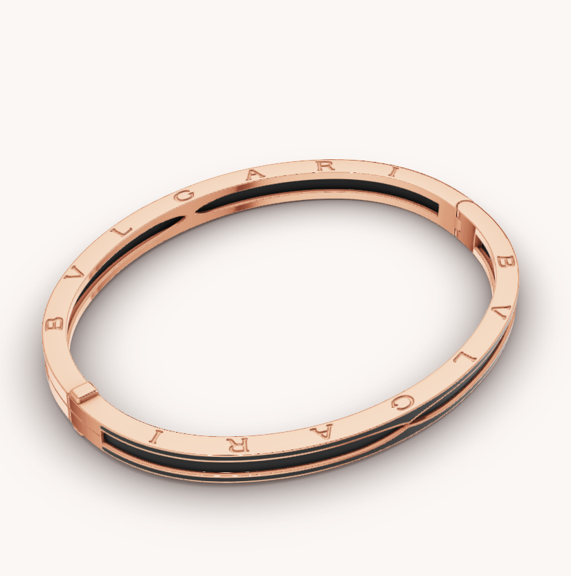 [BloomBling]ZERO 1 PINK GOLD WITH MATTE BLACK CERAMIC BRACELET