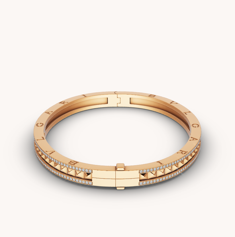[BloomBling]ZERO 1 SPIRAL AND PAVED DIAMOND GOLD BRACELET