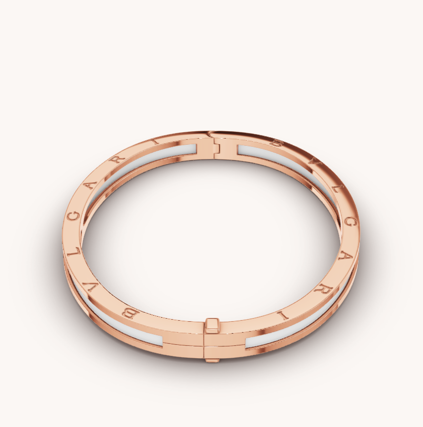 [BloomBling]ZERO 1 PINK GOLD WITH WHITE CERAMIC BRACELET