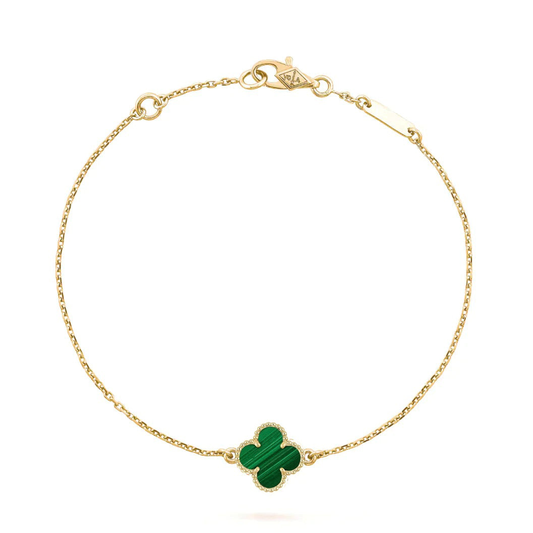 [BloomBling]CLOVER BRACELET MALACHITE 1 MOTIF