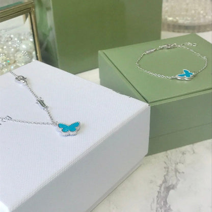 [BloomBling]BUTTERFLY TURQUOISE BUTTERFLY BRACELET SILVER