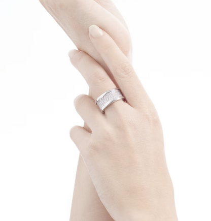 [BloomBling]ZERO 1 WITH PAVED DIAMONDS ON THE SPIRAL RING