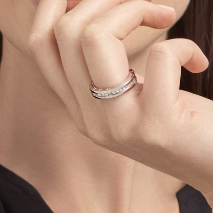 [BloomBling]ZERO 1 ONE-BAND PAVED DIAMONDS ON THE SPIRAL RING