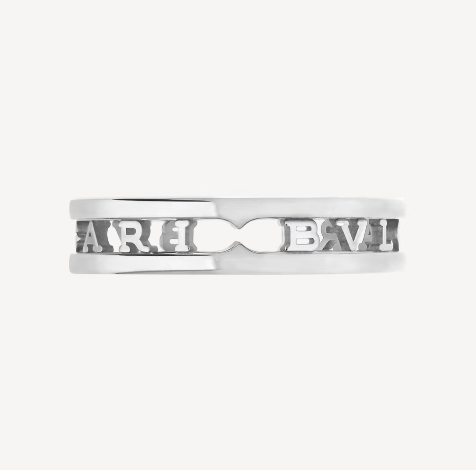 [BloomBling]ZERO 1 ONE-BAND WITH OPENWORK LOGO SPIRAL RING