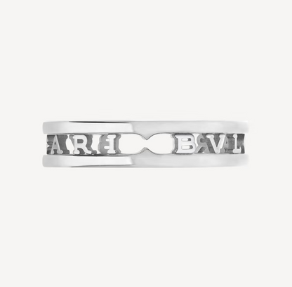 [BloomBling]ZERO 1 ONE-BAND WITH OPENWORK LOGO SPIRAL RING