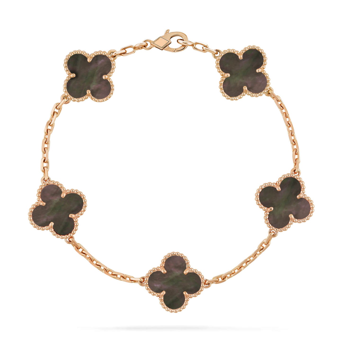 [BloomBling]CLOVER 5 MOTIF GRAY MOP  BRACELET