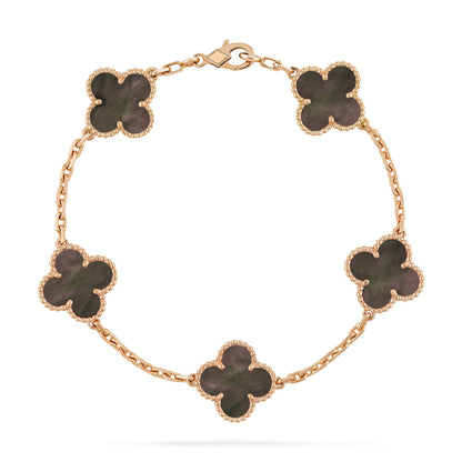 [BloomBling]CLOVER 5 MOTIF GRAY MOP  BRACELET