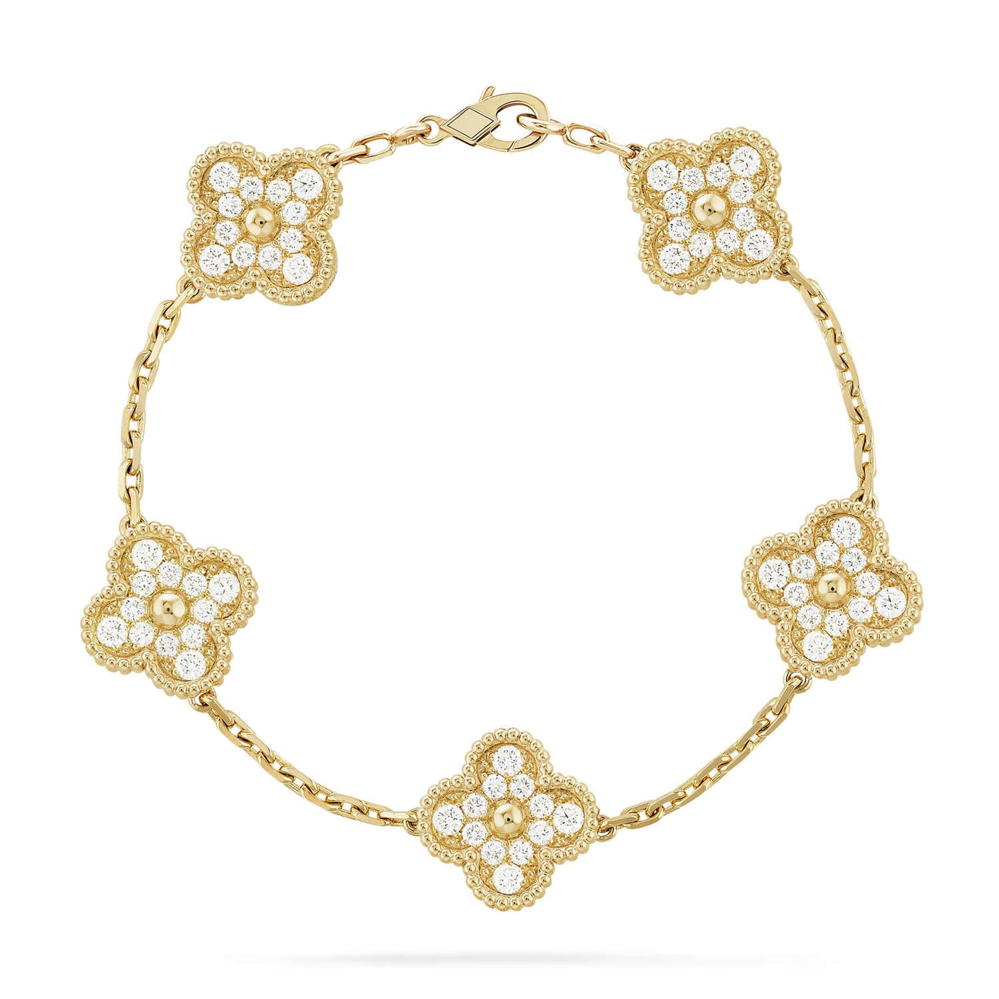 [BloomBling]CLOVER 5 MOTIFS  FULL DIAMOND BRACELET