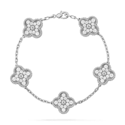 [BloomBling]CLOVER 5 MOTIFS  DIAMOND BRACELET SILVER