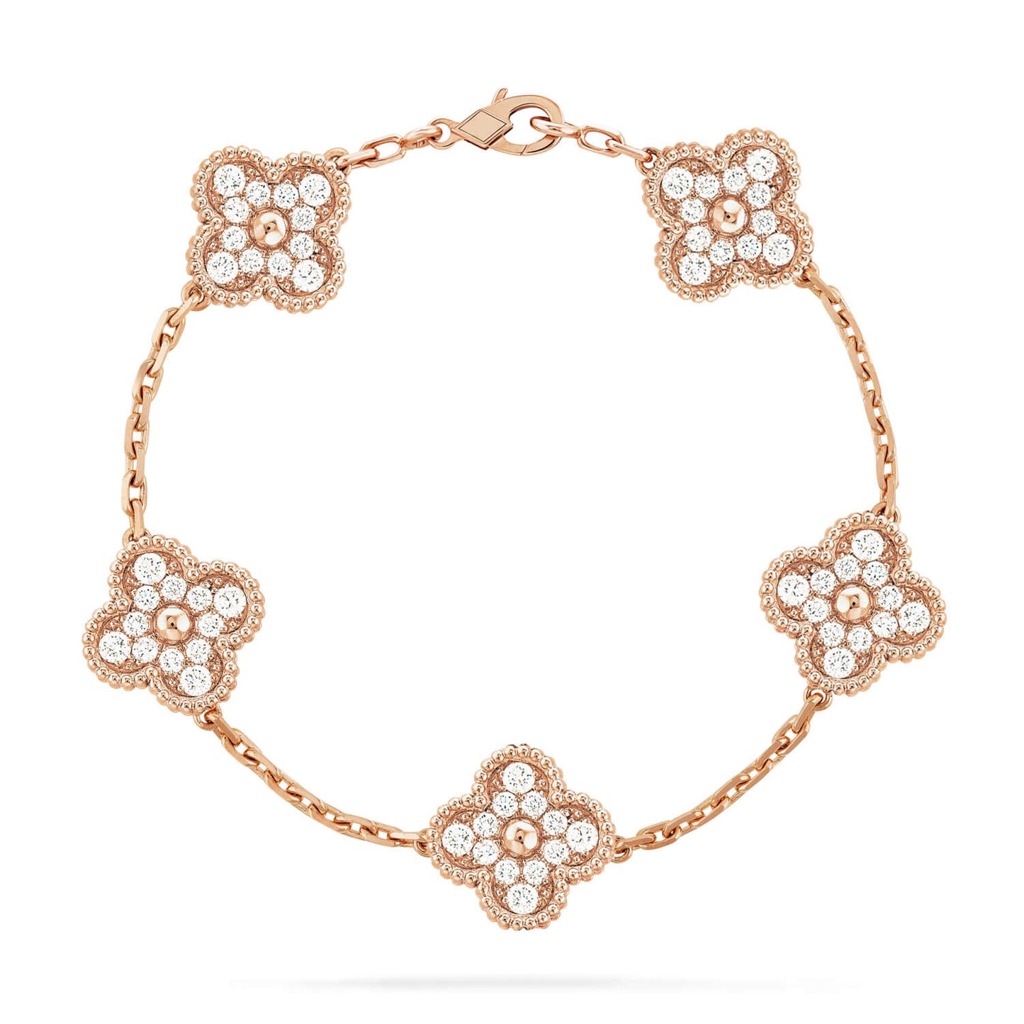 [BloomBling]CLOVER 5 MOTIFS  FULL DIAMOND BRACELET