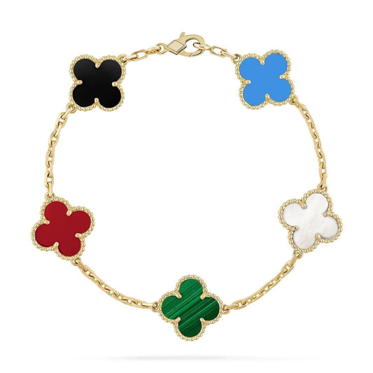 [BloomBling]CLOVER 5 MOTIFS MULTICOLOR  BRACELET