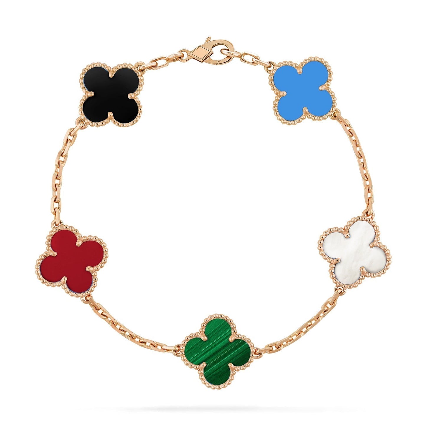 [BloomBling]CLOVER 5 MOTIFS MULTICOLOR  BRACELET