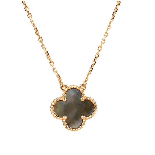 [BloomBling]CLOVER 15MM  GRAY MOTHER OF PEARL NECKLACE
