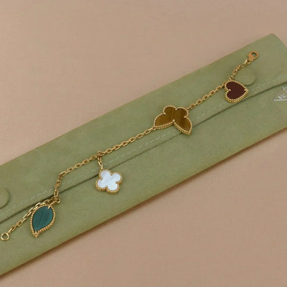 [BloomBling]LUCKY SPRING 5 MOTIF GOLD BRACELET