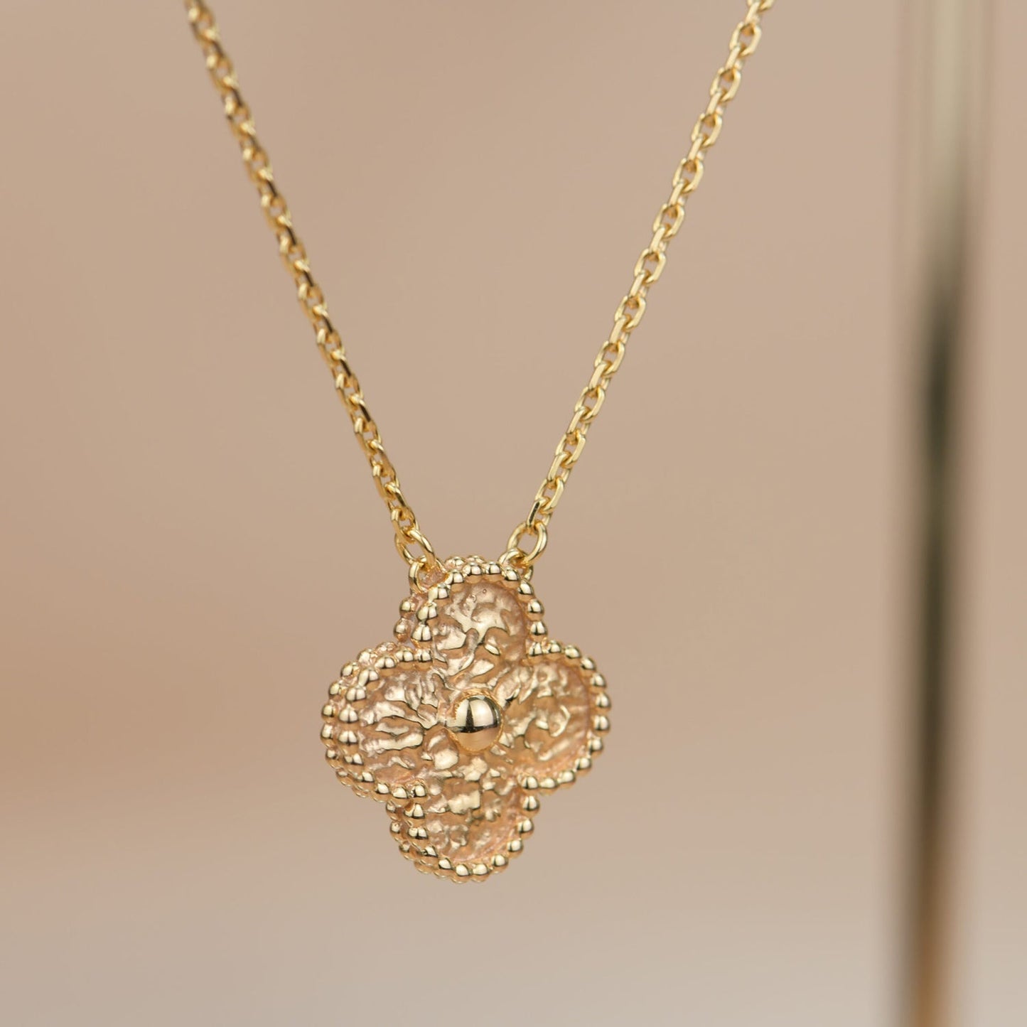 [BloomBling]CLOVER 15MM  BRONZING NECKLACE