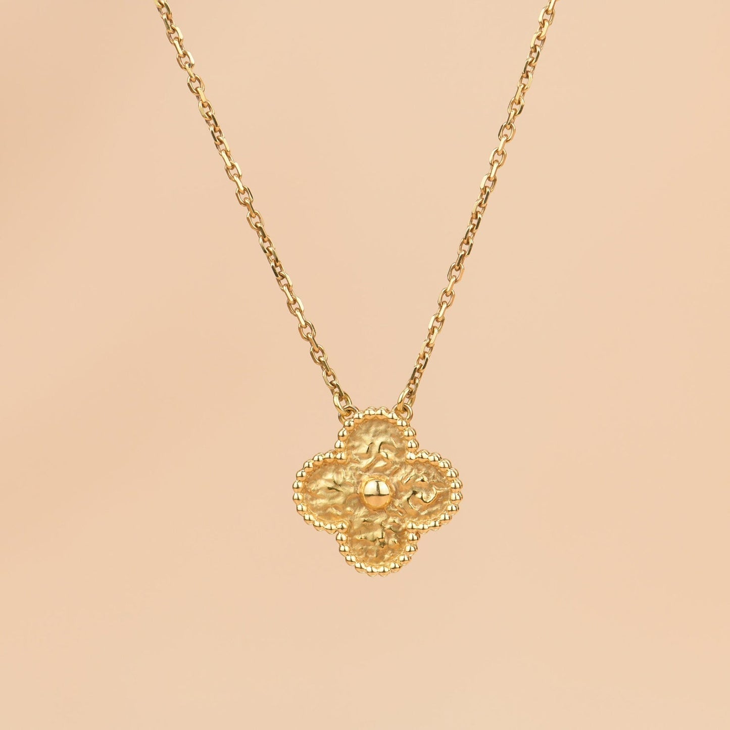 [BloomBling]CLOVER 15MM  BRONZING NECKLACE