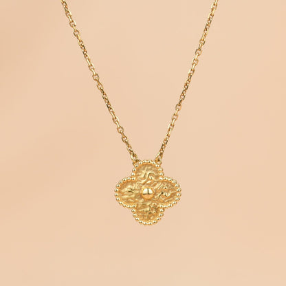[BloomBling]CLOVER 15MM  BRONZING NECKLACE