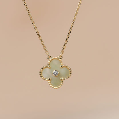 [BloomBling]CLOVER 15MM DIAMOND GOLD MOTHER OF PEARL NECKLACE