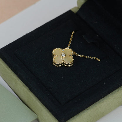 [BloomBling]CLOVER 15MM DIAMOND GOLD MOTHER OF PEARL NECKLACE