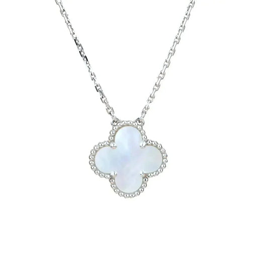 [BloomBling]CLOVER  15MM WHITE MOTHER-OF-PEARL SILVER